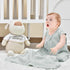 david's kids 3 Pack 100% Cotton Baby Sleep Sack 6-12 Months, Soft Baby Wearable Blankets with 2-Way Zipper, Comfy Sleeping Bags for Infant Newborn Boys Girls Neutral, Medium Size, White & Grey & Blue by david's kids