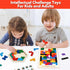 3+ (4 Pack) Wooden Puzzles,Geometric Shape Logic Hexagon Puzzle Toys Brain Teasers STEM Montessori Educatioanl IQ Board