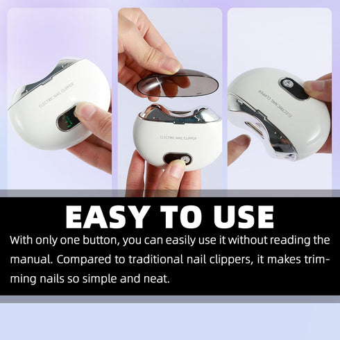 YLMFTNU 3 Trimmer Trimmer Electric Nail Clipper, Speeds Levels Electric Nail with Nail Clip and LED Light, USB