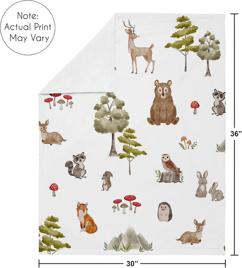 Sweet Jojo Designs Woodland Forest Animals Boy Girl Gender Neutral Unisex Soft Baby Blanket Receiving Security Stroller