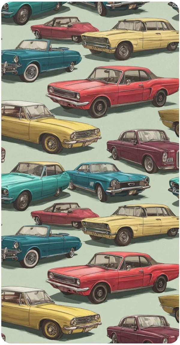 Mazeann Vintage Cartoon Colorful Car Crib Sheets Soft Breathable Fitted Cotton Baby Crib