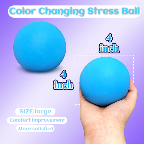 JIAHO 4-inch Giant Squishy Stress Balls for Kids and Adults, Jumbo Squeeze Balls, Stretchy Dough Stress Ball Squishy