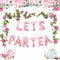 LaVenty 12 PCS LET'S PAR TEA Balloons, Tea Party Birthday Banner Decorations, Baby Shower First Birthday Decoration