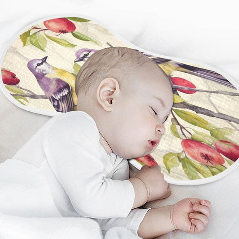 Bulletgxll Set 4, Vintage Birds Unisex Baby Burp Cloths of Soft Absorbent Organic Cotton Muslin Burping Cloths