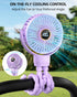 360 3-Speed, buywoo Portable Stroller Mini Fan, Small Rechargeable Personal Fan, Travel Essentials for Baby, Wagon, Car
