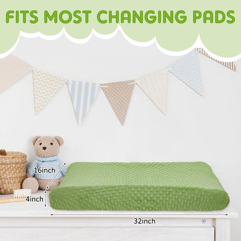 Peryiter 4 16 32 Inch Pcs Changing Pad Cover x Ultra Soft Dots Plush Changing Table Covers for Baby Girls