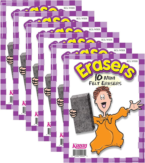 Mini Erasers, 10 Per Pack, 6 Packs