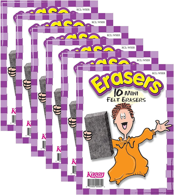 Mini Erasers, 10 Per Pack, 6 Packs