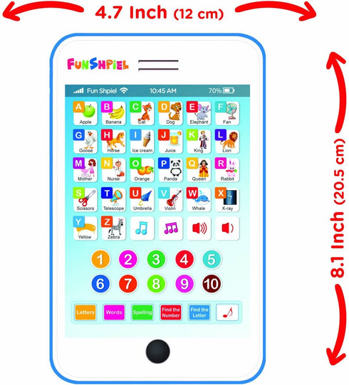 Kid Tablet for Kindergarten Learning Activities - ABC Learning for Toddlers, Kids Phone Toy for Speech Therapy & Letter