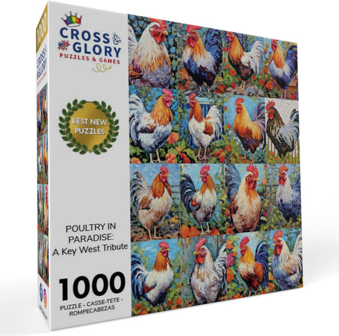 Poultry in Paradise: A Key West Tribute - 1000 Piece Jigsaw Puzzle for Adults, Eco-Friendly