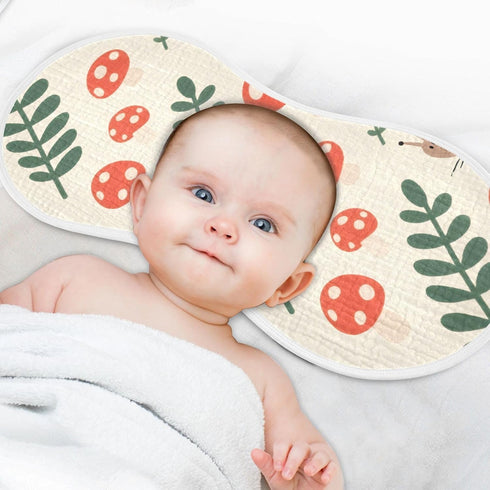 decor gift 4 Pack 22x11in Cotton Baby Burp Cloth Easy Care Forests Mushroom Baby wash Cloth for Unisex boy and Girl
