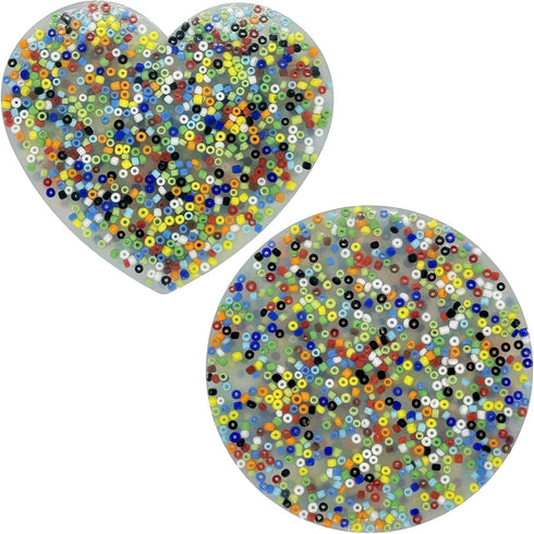 PETBSNVB 2PCS 3.4" Circle and Heart Picking Pad, Skin Picking Fidget Toys