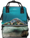 OUSIKA Underwater Diving Sea Turtle Print Diaper Bag Multifunction Laptop Backpack Travel Daypacks