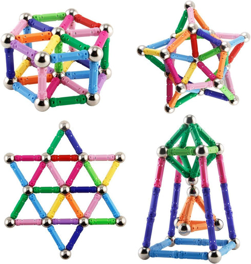 210Pcs Magnetic Building Sticks Blocks, STEM Educational Toys for Kids, 3D Construction Toy with Storage Bag