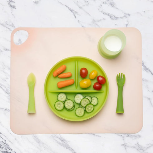 (1, Olababy Fold N Go Silicone Placemat w Travel Case | Dishwasher Safe, BPA Free, Non-Slip, Waterproof | Mini Dining