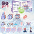 Frozen Magnetic Tiles for 3-8 Year Old Girls, Birthday Gifts, Princess Building Blocks Castle Set for Creative Play