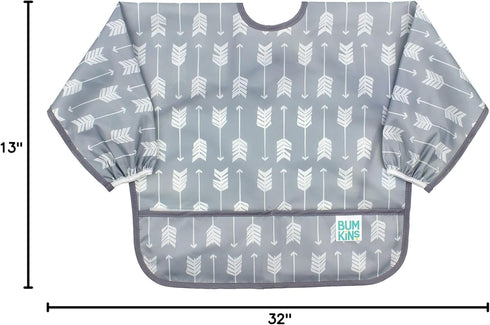 6-24 Bumkins Sleeved Bib for Girl or Boy, Baby and Toddler for Mos