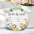 Yuzioey Birth Stat Sign for Newborn, Safari Animals Baby Announcement, Jungle Hello World Name Sign for Hospital Birth