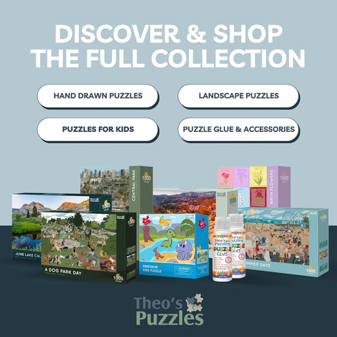 Theo's Puzzles 1000 Piece Puzzle for Adults, Dog Park Puzzles - Smooth Edged, High Resolution, Matte Finished Jigsaw