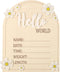 Fukaisu Baby Announcement Sign, 6.5in Wooden Newborn Announcement Board Hello World Baby Birth