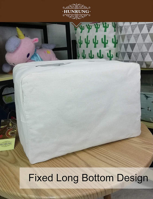 HUNRUNG Cute Rectangle Storage Basket, Canvas Organizer Bin for Pet/Children Toys, Books, Clothes (Elephant)