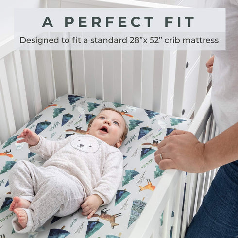 Pobi Baby - Fitted Crib Sheets for Boys, Girl - Baby Crib Sheet Neutral - Crib Mattress Sheet - Ultra-Soft Cotton Crib