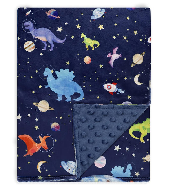 GFU Baby Blanket for Boys and Girls, Soft Minky Infant Receiving Blanket