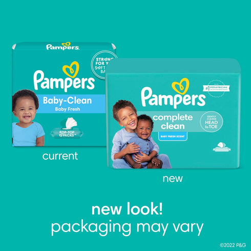 72 (1 Packs) Pampers Baby Wipes, Complete Clean Baby Fresh Scented Wipe, Gently Cleans Head to Toe, Total Flip-Top