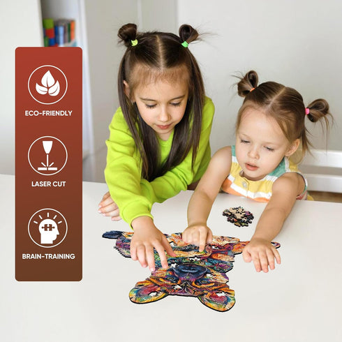 500 Game,18.42"x17.3" Ruikiyart Wooden Puzzle for Adults Pieces,Unique Dog Shaped German Shepherd Puggy Jigsaw Puzzles