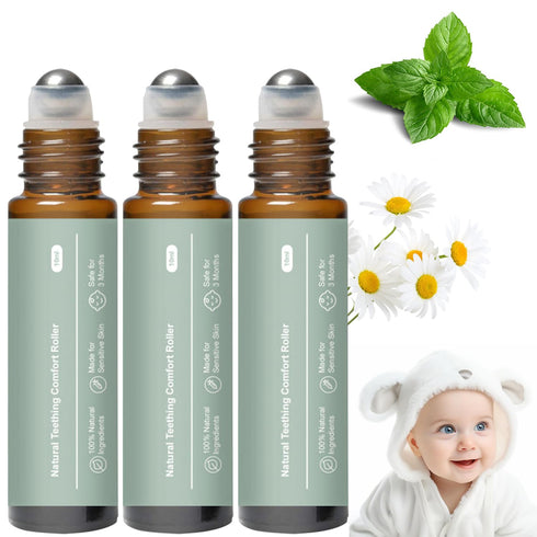 COLOTTE Teething Roller All Natural for Babies, Natural Gum Relief with Chamomile &