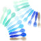 Youngever 18 Pcs Plastic Toddler Utensils, Large Size Kids Forks and Spoons, Set of 9 in Coastal Colors