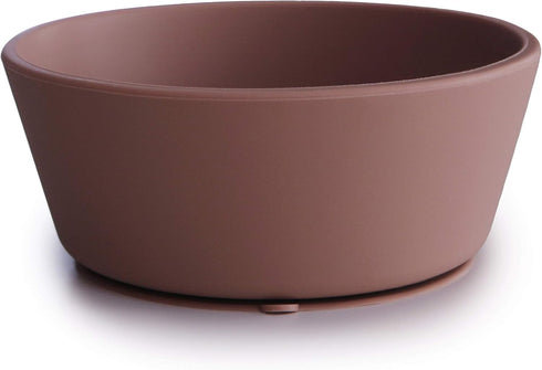 mushie Silicone Suction Bowl - BPA-Free Non-Slip Design (Cloudy Mauve)
