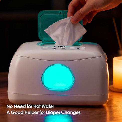 Luocute 120 Baby Wipe Warmer, Large Capacity Holds Wipes with Viewable Windows for Easy Monitoring, USB Powered Wet