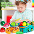 100 PCS Cutting Play Food Toy for Kids Kitchen, Pretend Food Toys with Baskets, Birthday Gifts for Ages 3-5