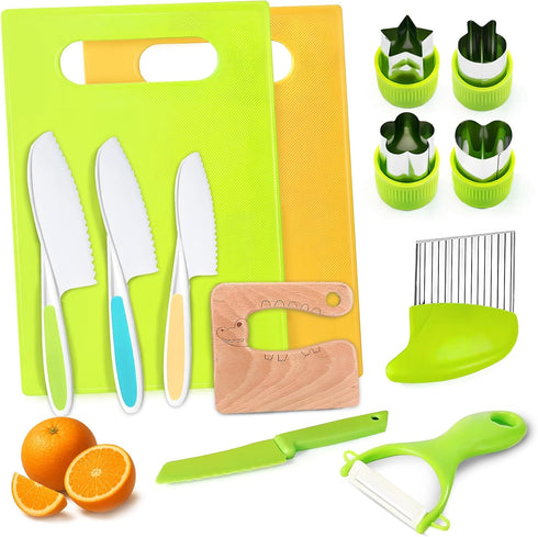 YONSEN 13PCS Toddler Knife Set- Kids Knifes for Real Cooking,Montessori Toy Safe Kitchen
