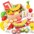 35PCS Wooden Play Food for Toddlers, Pretend Food Toys Play Kitchen Accessories