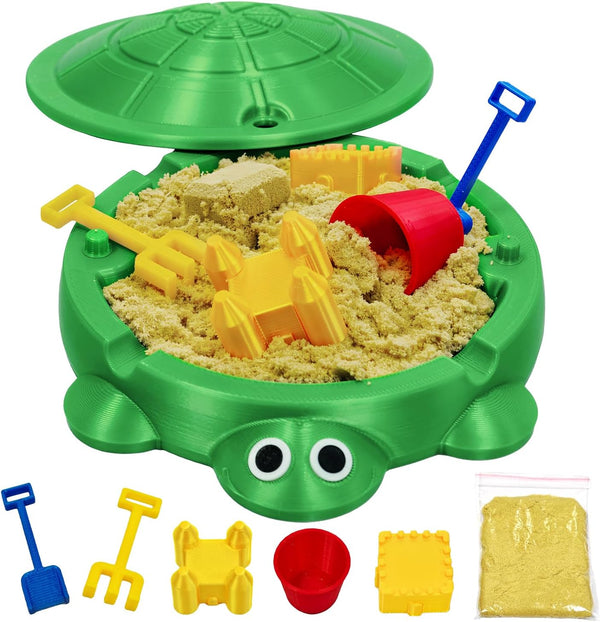 Estairkas Mini Turtle Sandbox Zen Garden for Desk, Desktop Sandbox on the Go