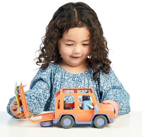 Bluey 4WD Family Vehicle with 1 Figure and 2 Surfboards - Customizable Adventure Car for Ages 3+