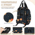 Shoblo Backpack Poppy Black Diaper Bag for Travel, Waterproof Diaper Bag with Insulated Bottle Pockets & USB Port
