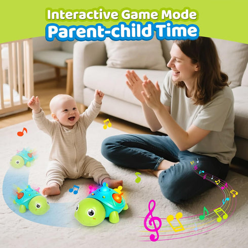 6-12Months, Tummy 0-1 TSYAN Baby Toys Musical Turtle Crawling Infant Toys, Time & Infant Toys with Light & Sound,Early