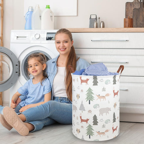 FXOCSHE FXOLCSHE Animal Baby Laundry Basket,Woodland Animals Baby laundry hamper,Toy basket for boys,Nursery Hamper