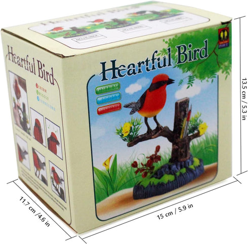 Tipmant Cute Electronic Pets Simulation Sparrow Bird, Move Chirp Pen Holders, Office Home Decor Ornament