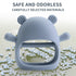 Silicone Baby Teether 6-12 Months Easy to Hold Teething Rings for Babies 0-6 Months Teething Relief (Dusty Blue)