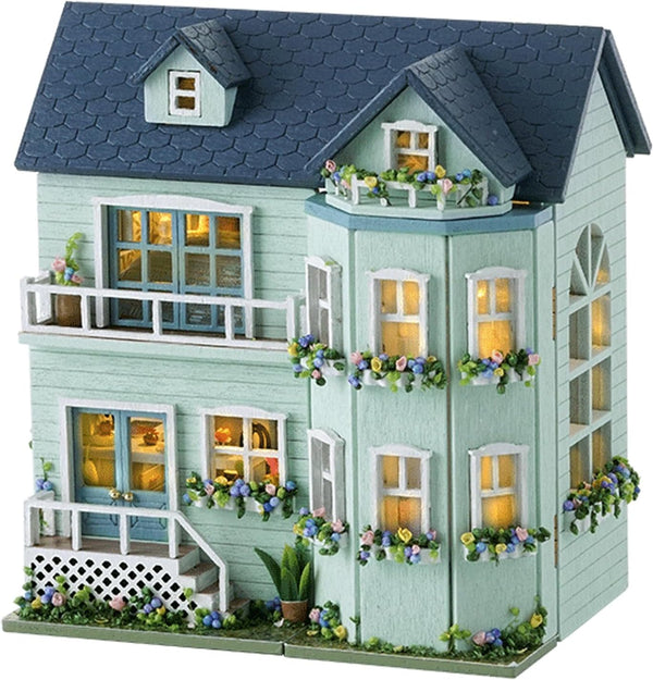 Flever Dollhouse Miniature DIY House Kit Creative Room with Furniture for Romantic