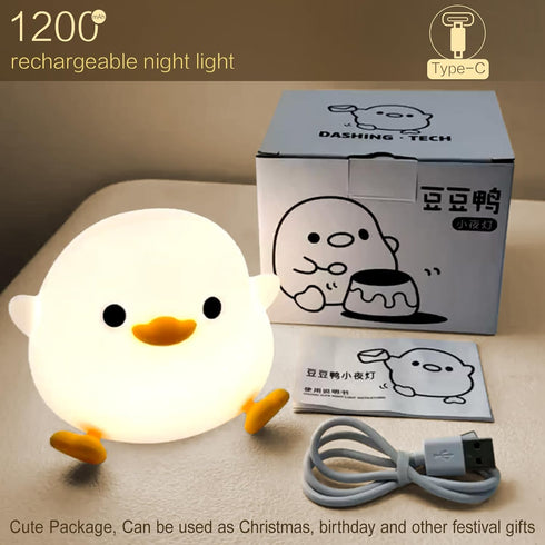 Dimmable YR YRHH-PET Cute Duck Night Light, Dodo Duck Cute Lamp, Bean Shape, Kids Squishy Ducky Stuff, Silicone Baby