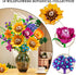 Set 912PCS 18 12+ CUBIMANA Wild Flowers Bouquet Building with Lights - Wildflower Botanicals Collection Building Blocks