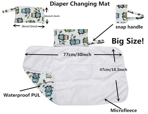 Baby Diaper Changing Mat Pad, Portable Foldable Washable Compact Travel Nappy Waterproof Play Mat (Grey Deer)