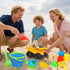 Fegalop 14Pcs Sets, Set Bag,Summer Beach Toys, Sand Toys with Construction Vehicle and Collapsible Beach Bucket, Animal