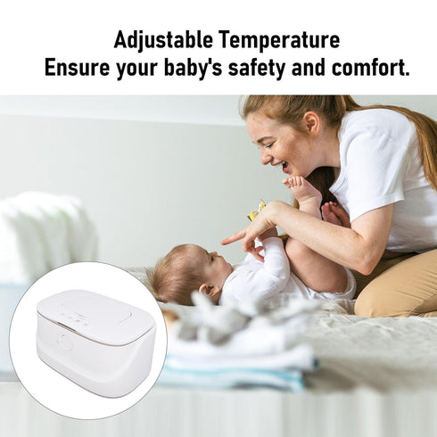 Oreilet Baby Wipe Warmer, Adjustable Temperature Large Capacity Wet Wipes Heater with Gentle Night Light, for Baby Care
