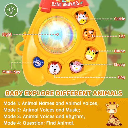 1 2 12-18 1st Marstone Toys for Year Old Boy and Girl Birthday Gift: Baby Musical Guitar Piano Toys Month with Animal